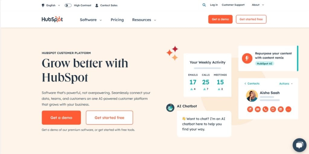 Hubspot screenshot